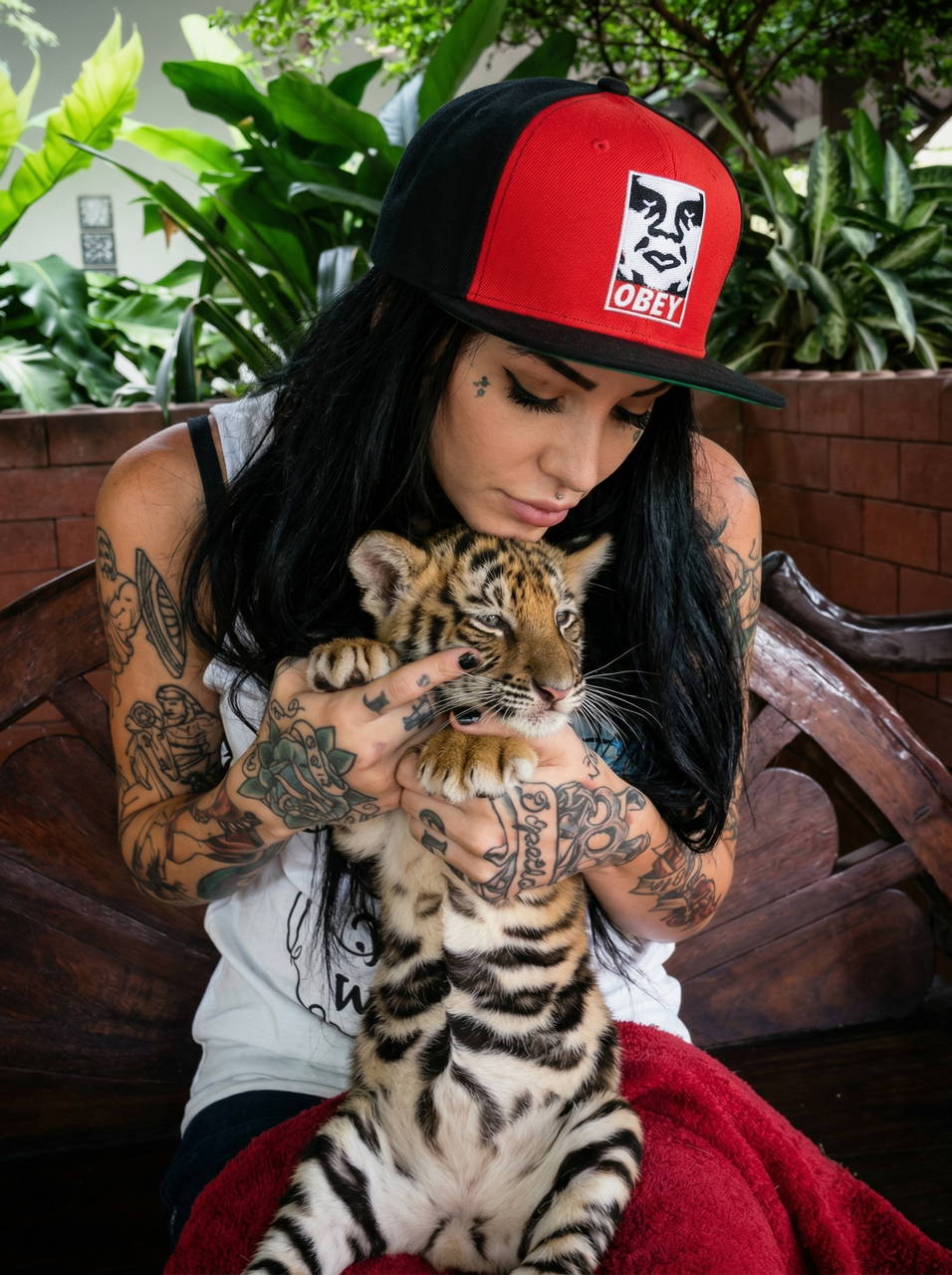 Фирменная кепка бейсболка OBEY Black and Red Andre Giant