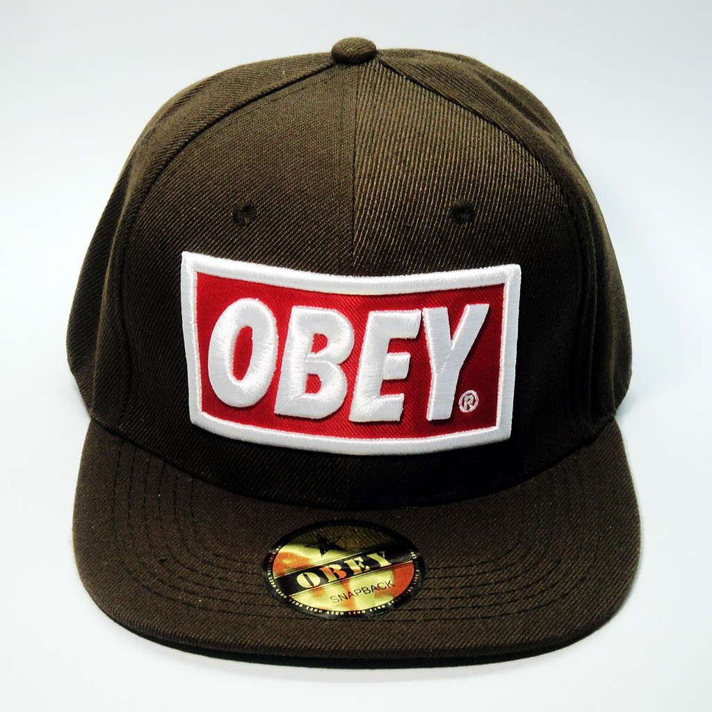 Фирменная кепка бейсболка OBEY Brown logo Red