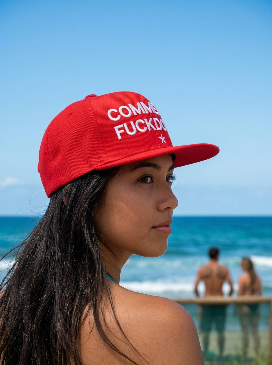 Кепка бейсболка Comme des Fuckdown Red white logo