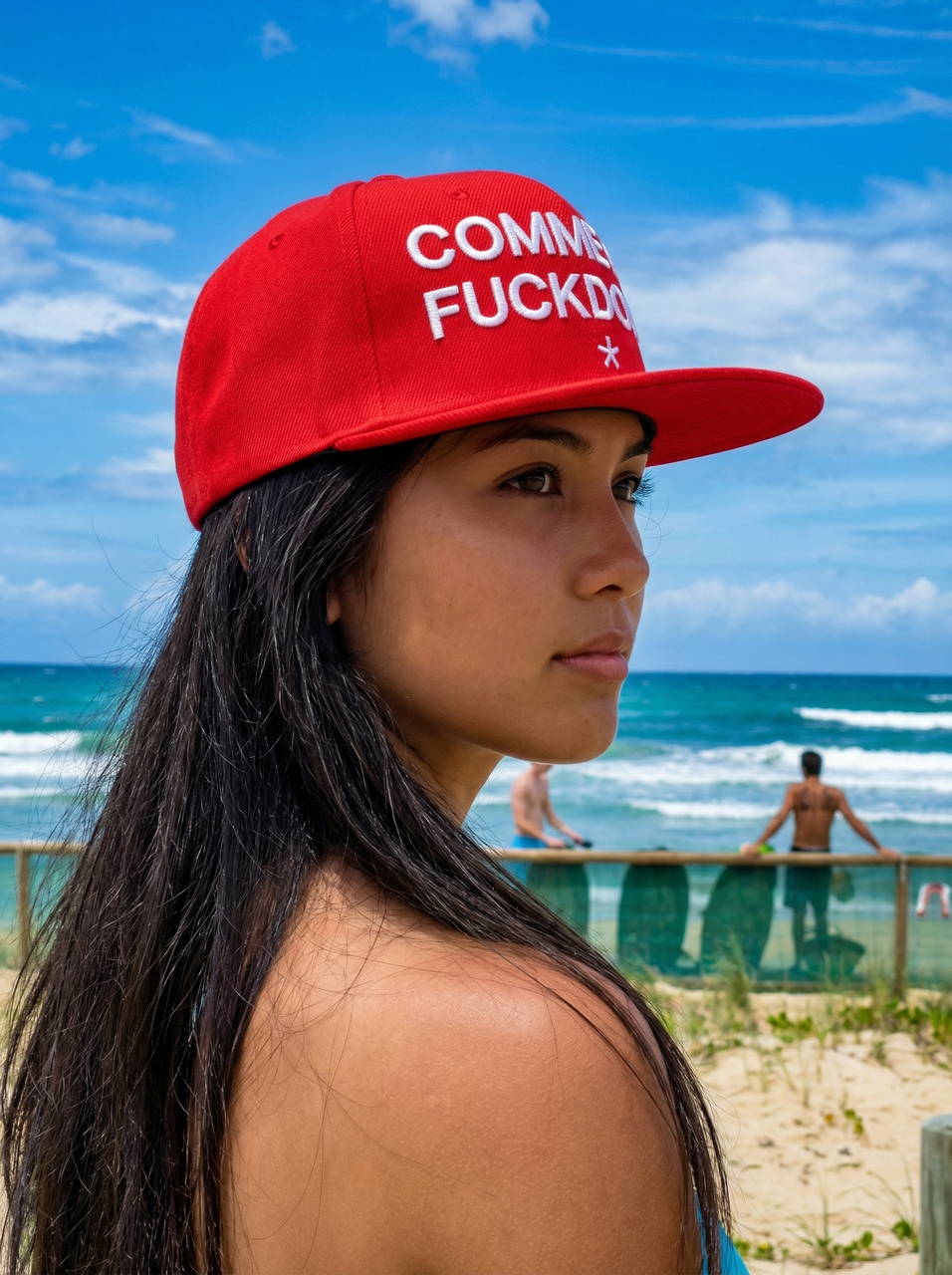 Кепка бейсболка Comme des Fuckdown Red white logo