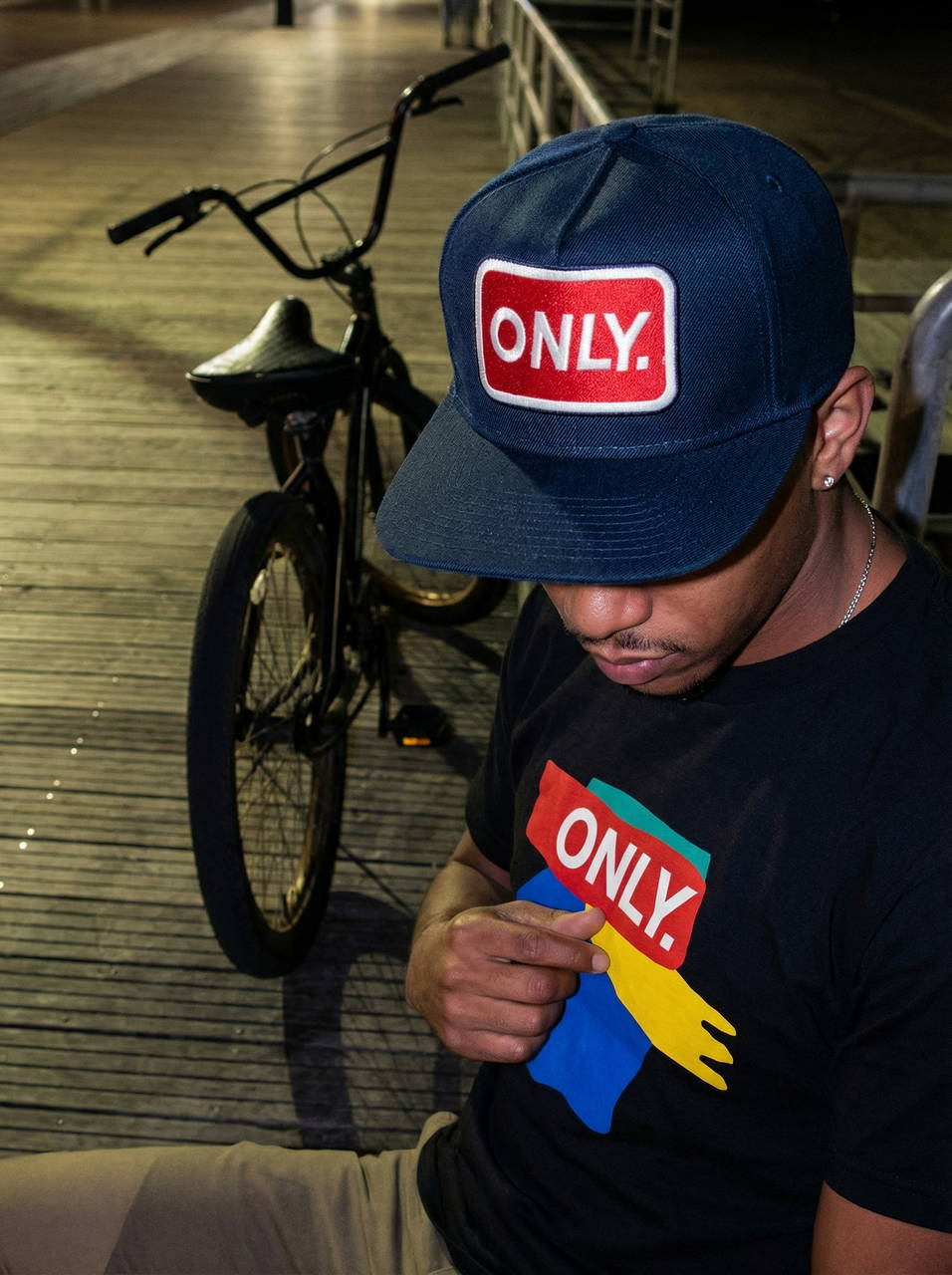 Винтажная фирменная кепка бейсболка ONLY Dark Blue logo Red USA