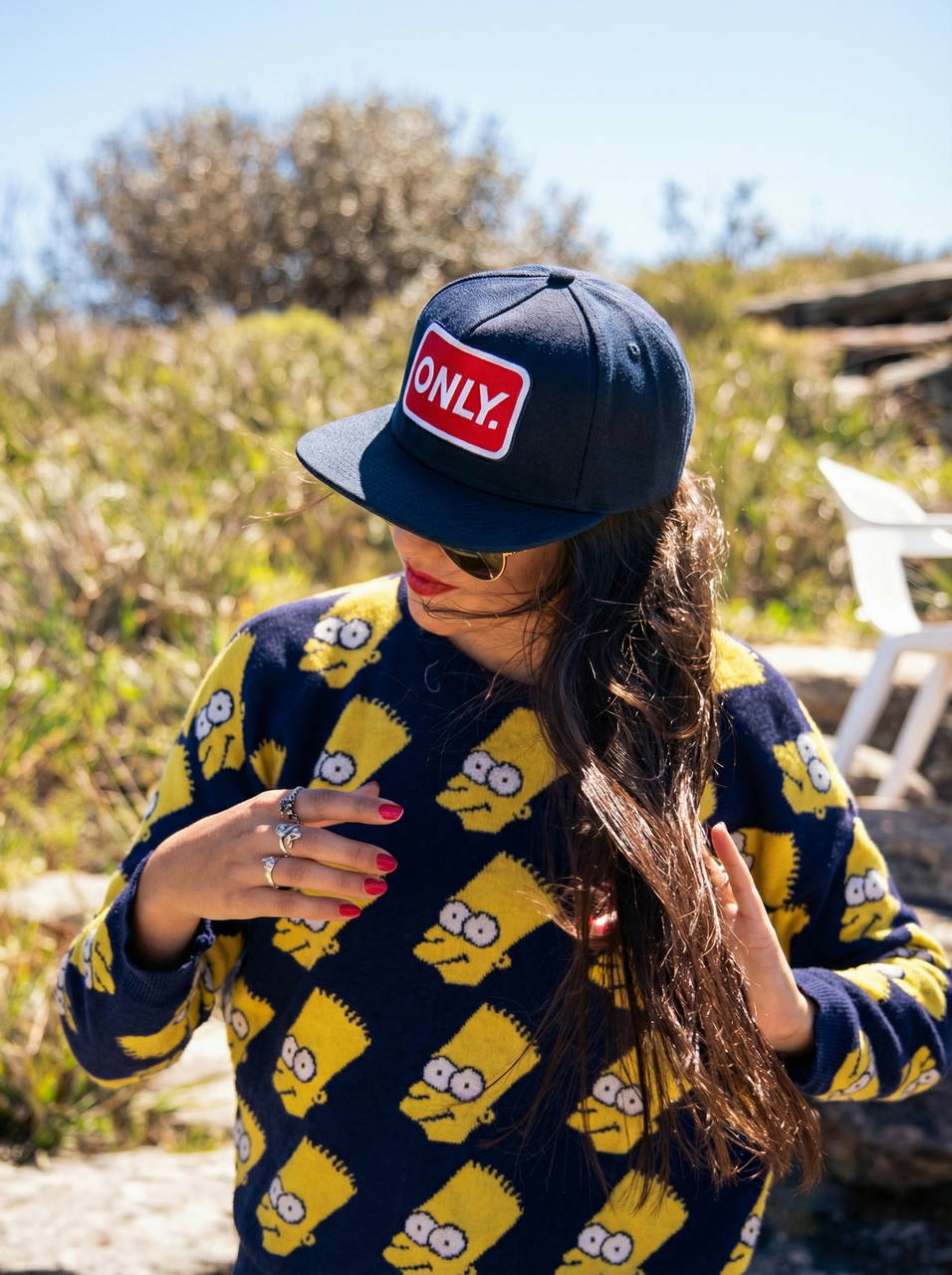 Винтажная фирменная кепка бейсболка ONLY Dark Blue logo Red USA