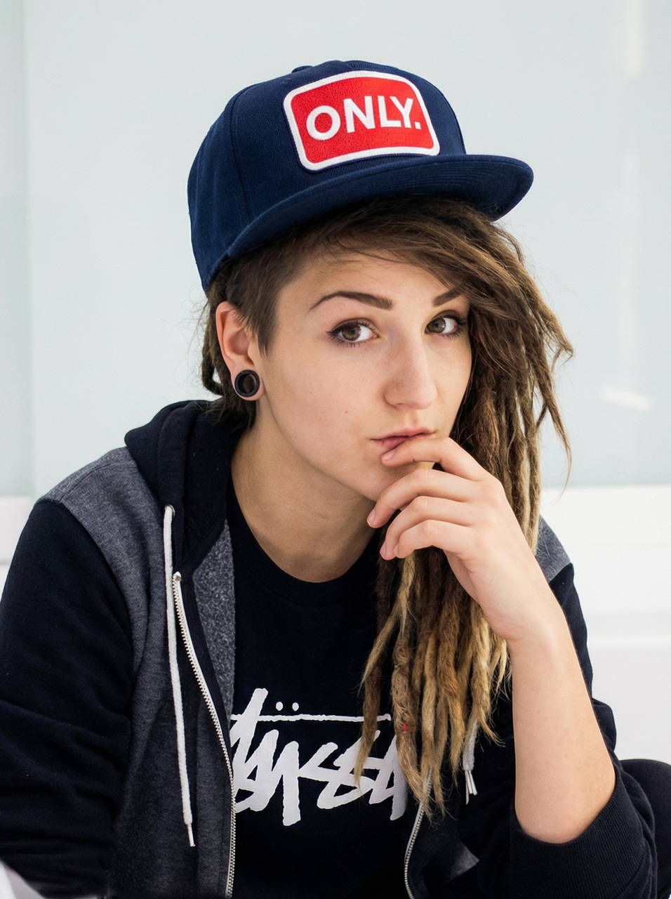 Винтажная фирменная кепка бейсболка ONLY Dark Blue logo Red USA