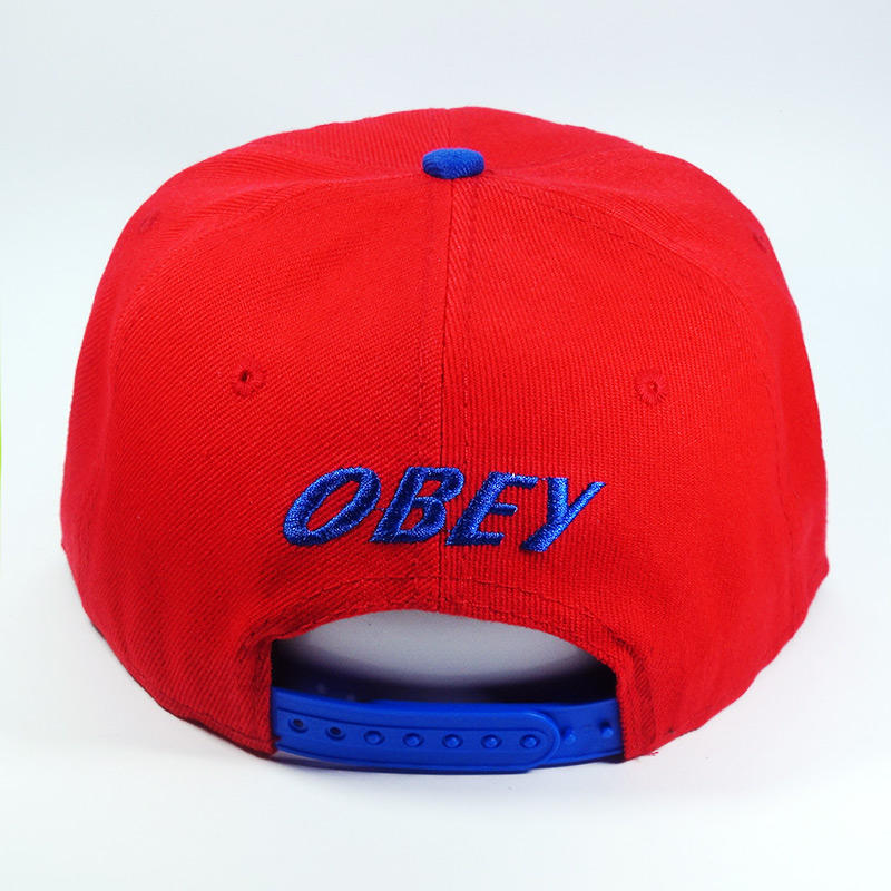 Фирменная кепка бейсболка OBEY Red and blue Big King logo