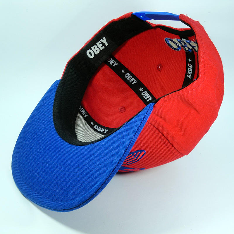 Фирменная кепка бейсболка OBEY Red and blue Big King logo