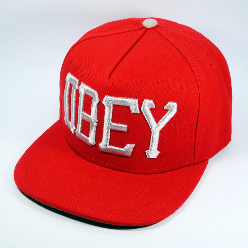 Фирменная кепка бейсболка OBEY Red logo white font