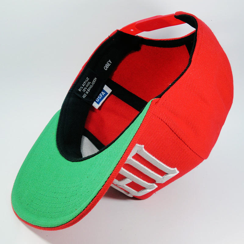 Фирменная кепка бейсболка OBEY Red logo white font