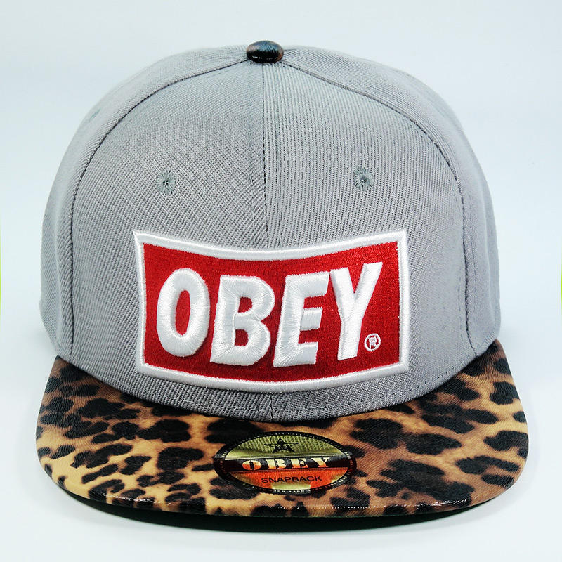 Кепка бейсболка OBEY Gray Leopard bossy logo
