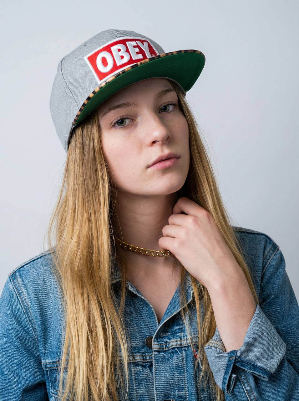 Кепка бейсболка OBEY Gray Leopard bossy logo