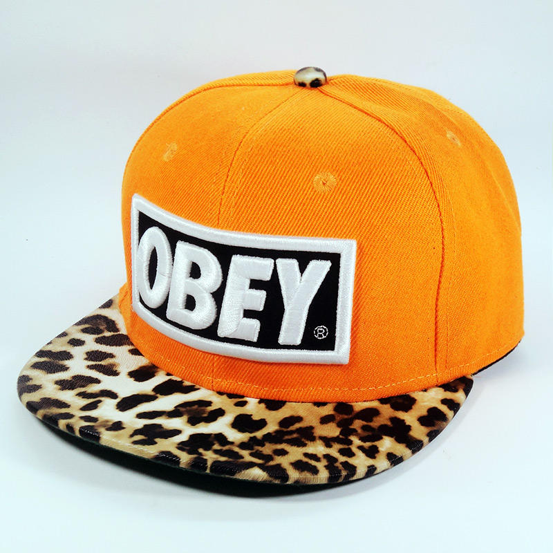 Кепка бейсболка OBEY Orange Leopard bossy logo
