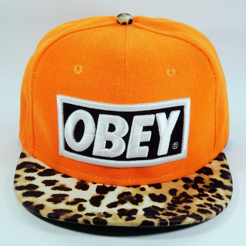 Кепка бейсболка OBEY Orange Leopard bossy logo