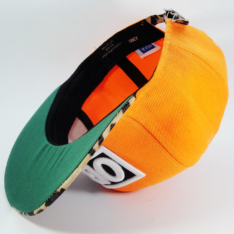 Кепка бейсболка OBEY Orange Leopard bossy logo
