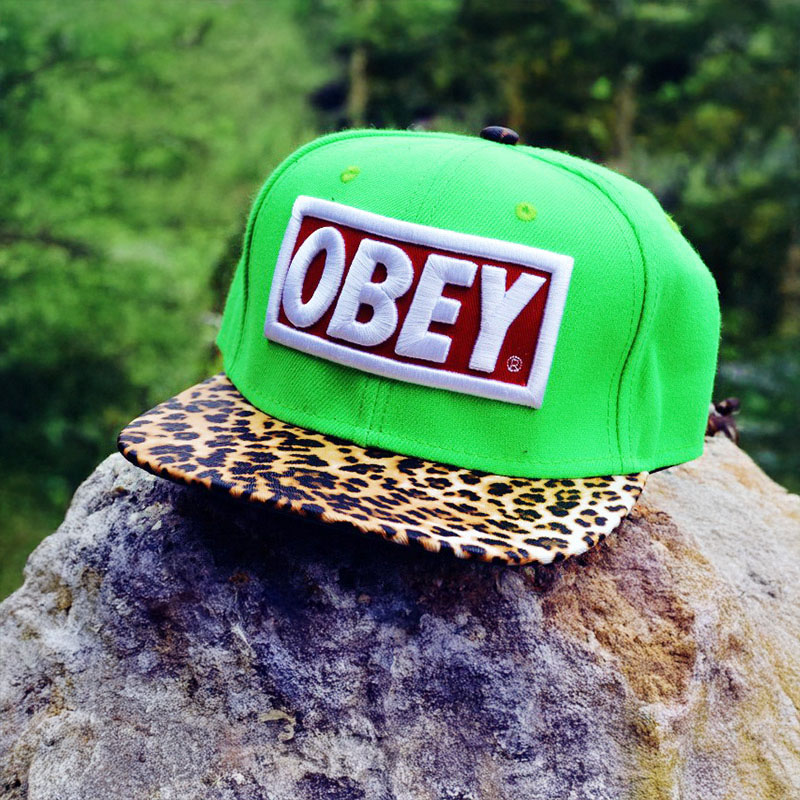 Кепка бейсболка OBEY Green Leopard bossy logo