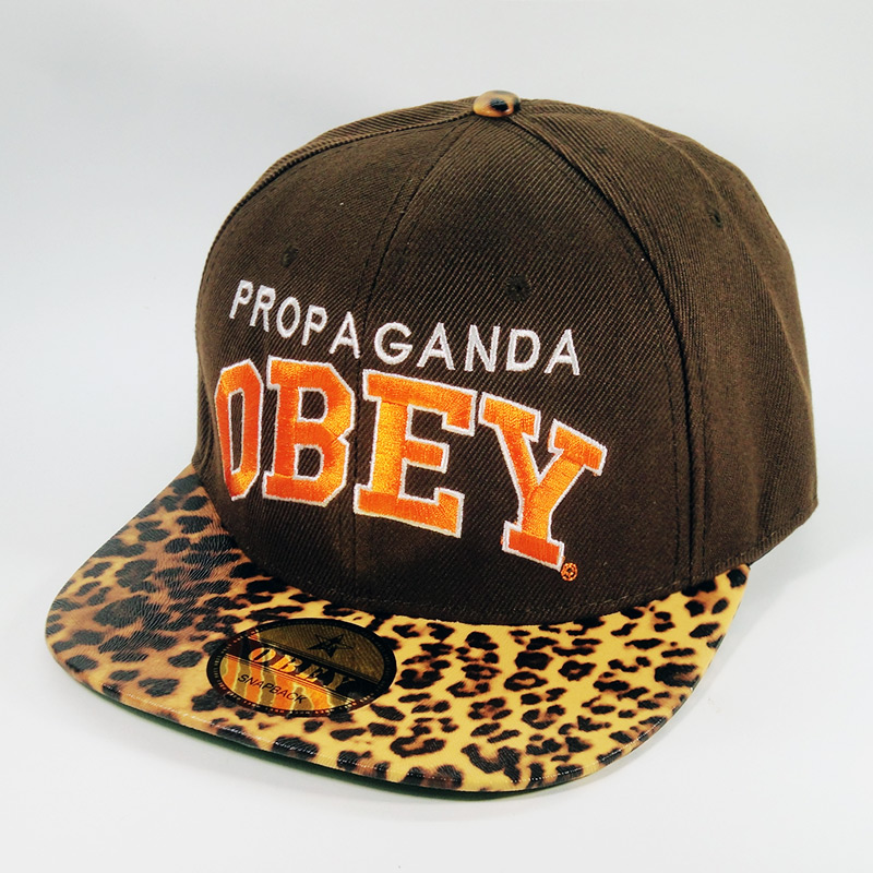 Кепка бейсболка OBEY Brown leopard orange logo Propaganda team