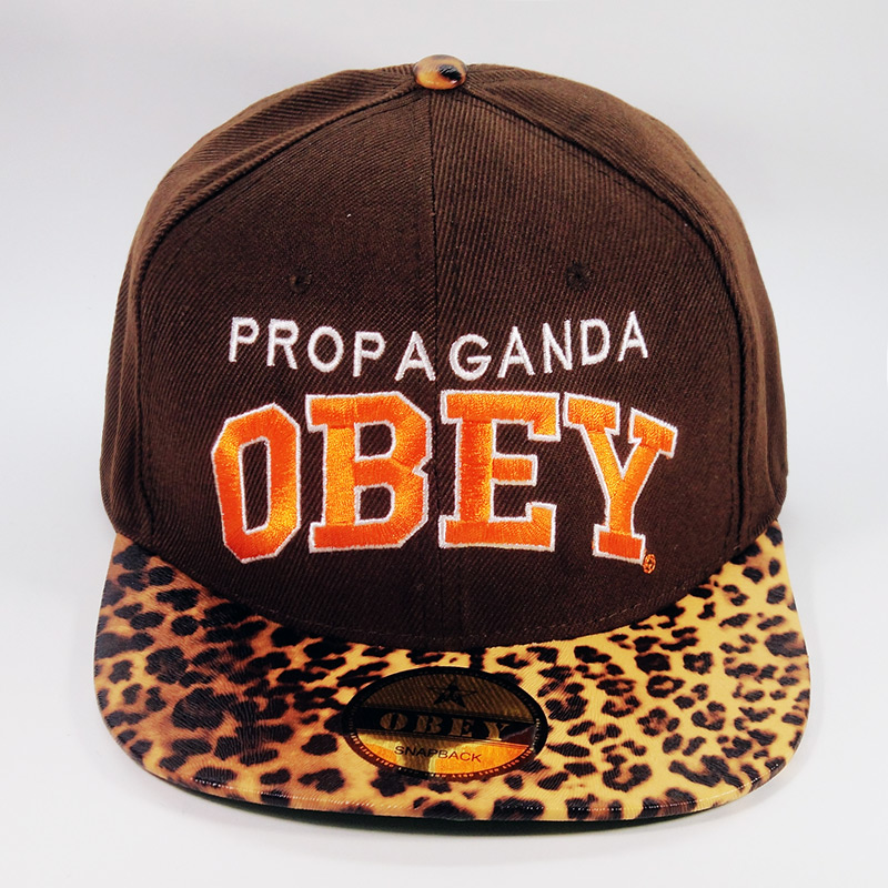Кепка бейсболка OBEY Brown leopard orange logo Propaganda team