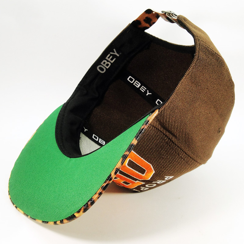 Кепка бейсболка OBEY Brown leopard orange logo Propaganda team