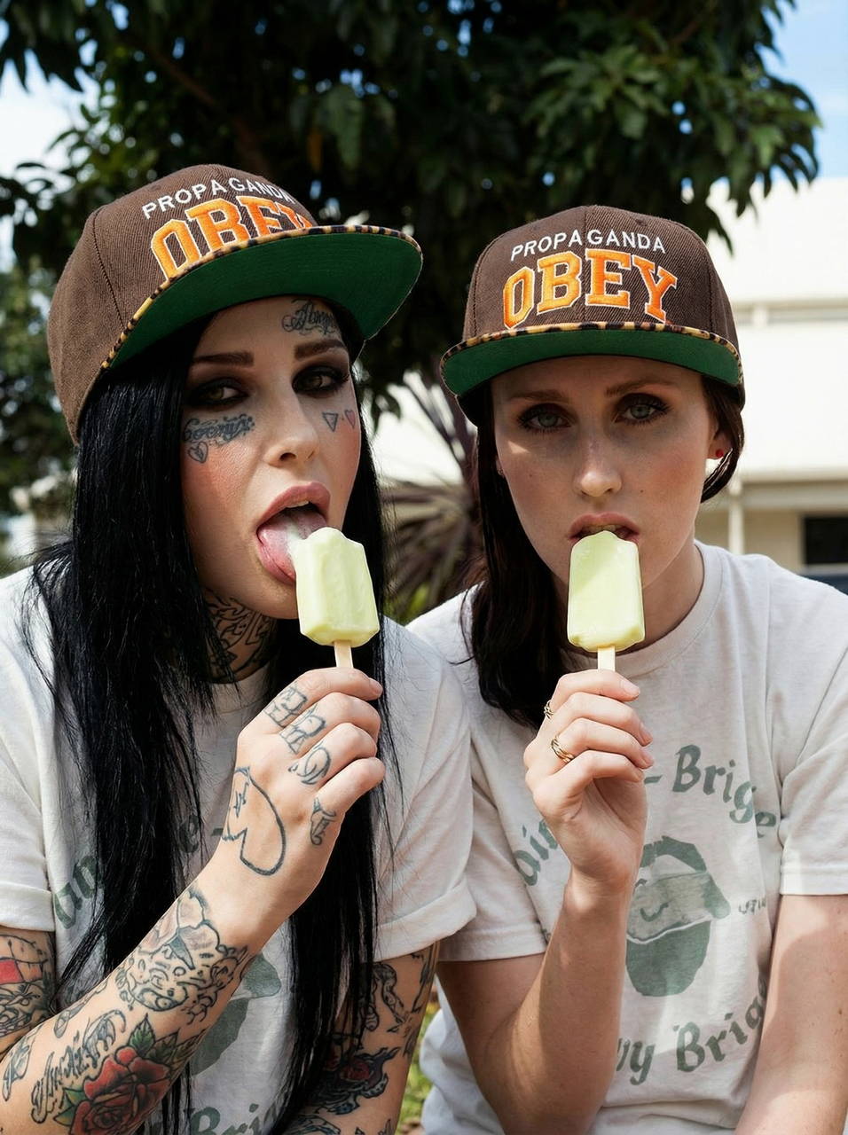 Кепка бейсболка OBEY Brown leopard orange logo Propaganda team