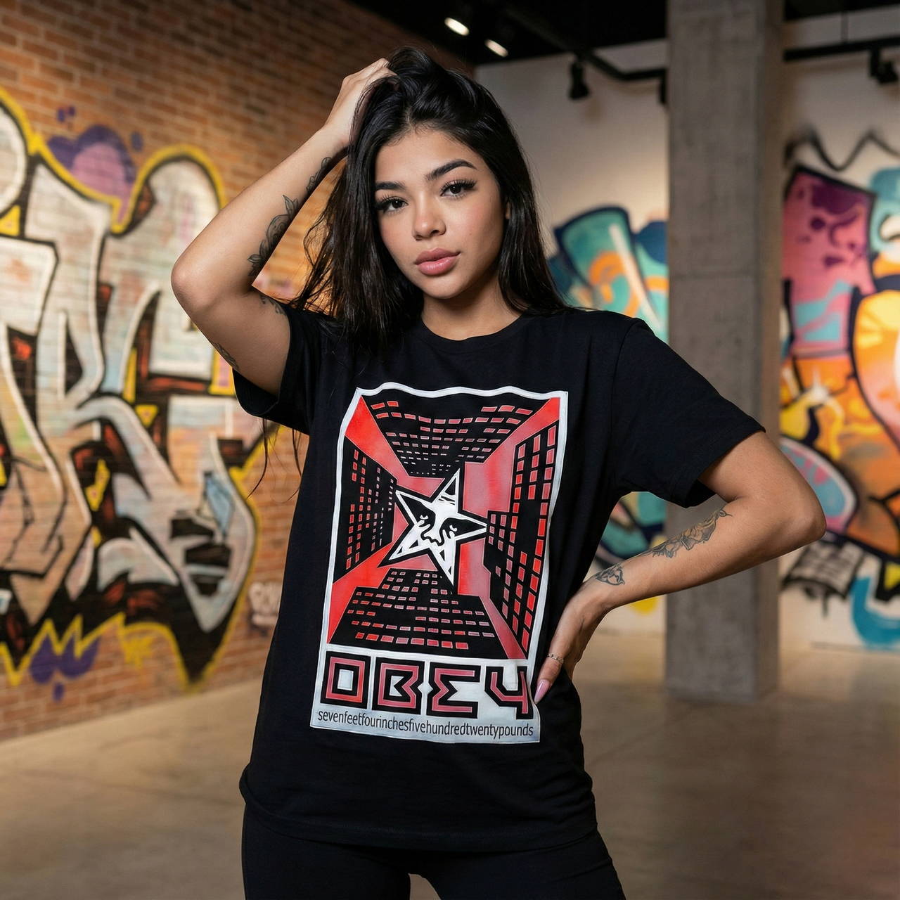 Винтажная фирменная футболка OBEY Andre the Giant Stats City tee