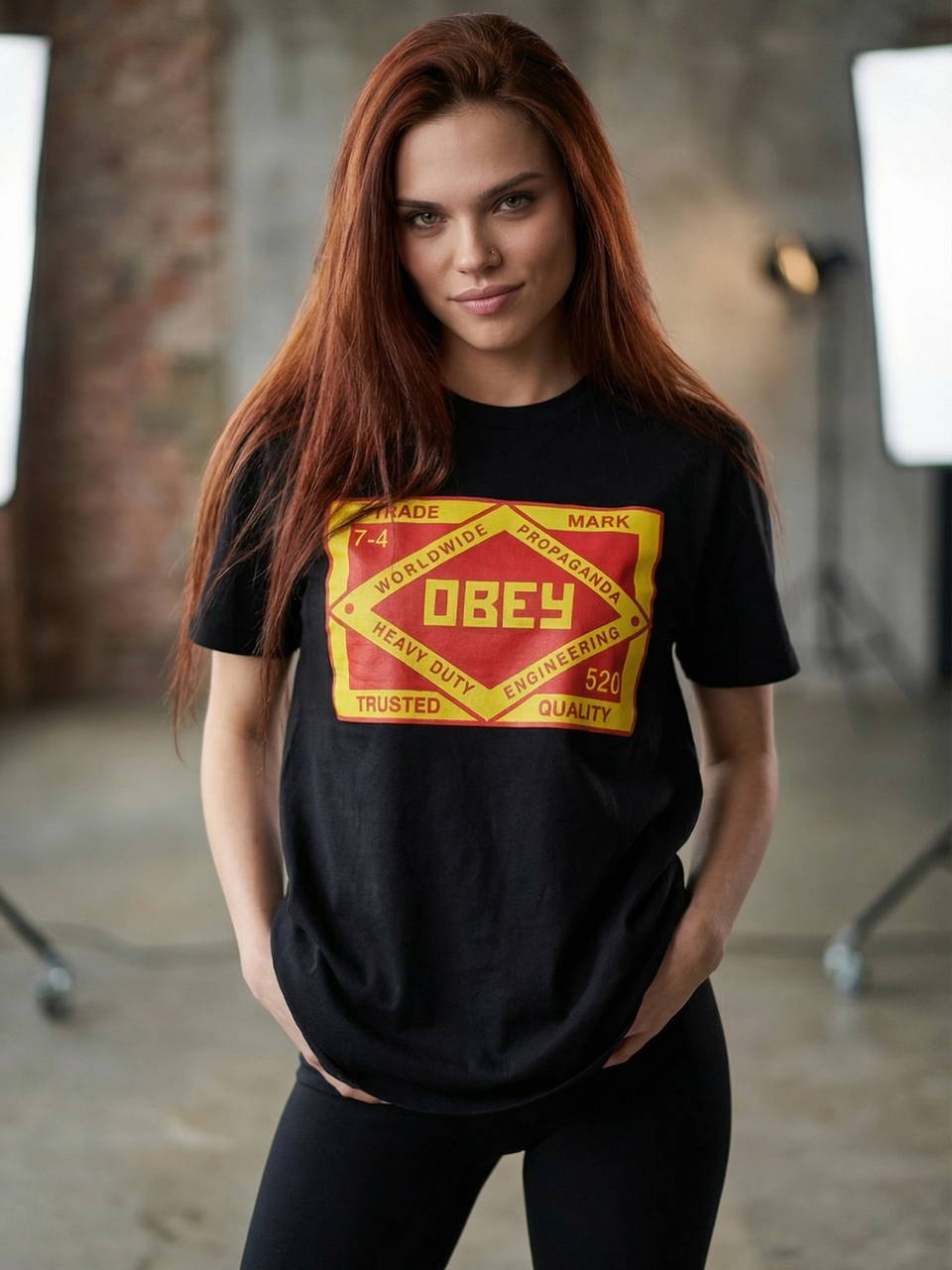 Винтажная фирменная футболка OBEY Trade mark trusted quality