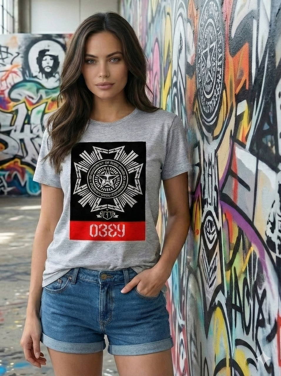 Винтажная фирменная футболка OBEY Shepard Fairey Public Works Medal 2004