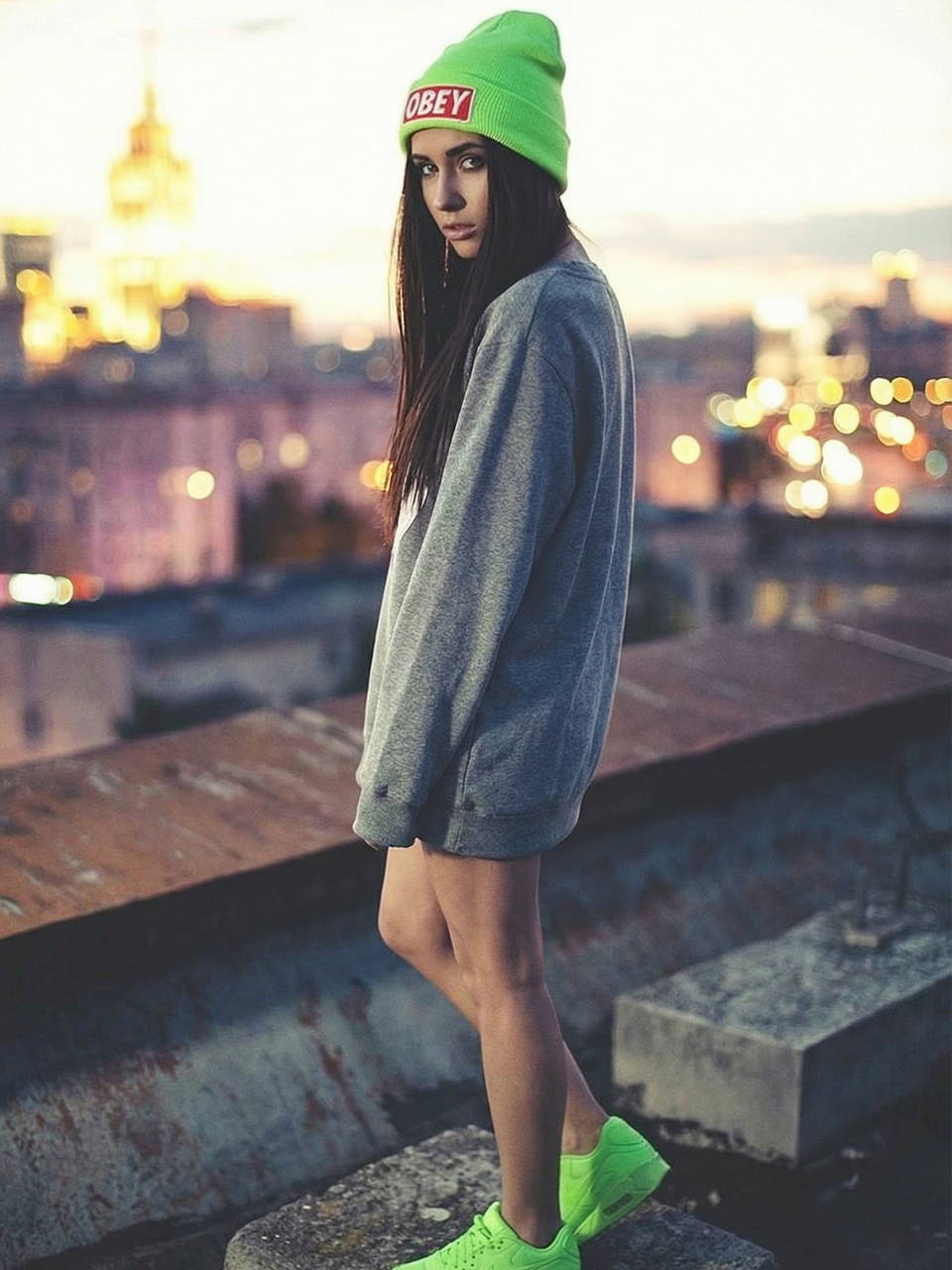 Шапка OBEY салатовая