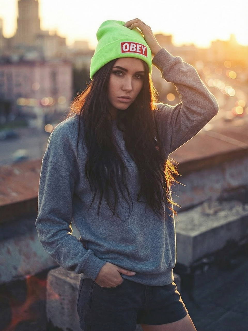 Шапка OBEY салатовая
