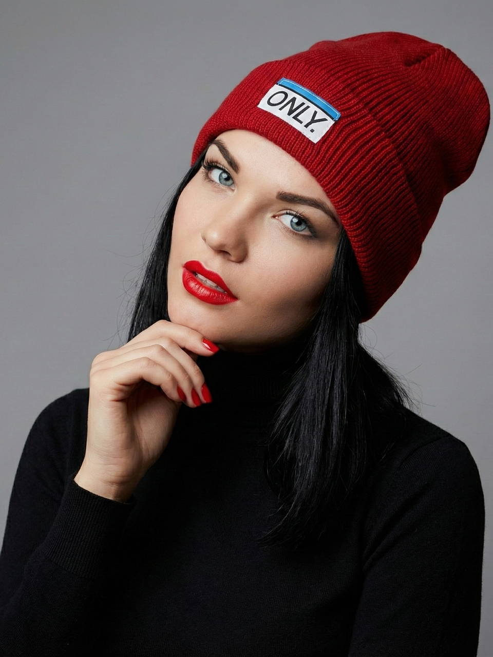 Шапка ONLY New York бордовая