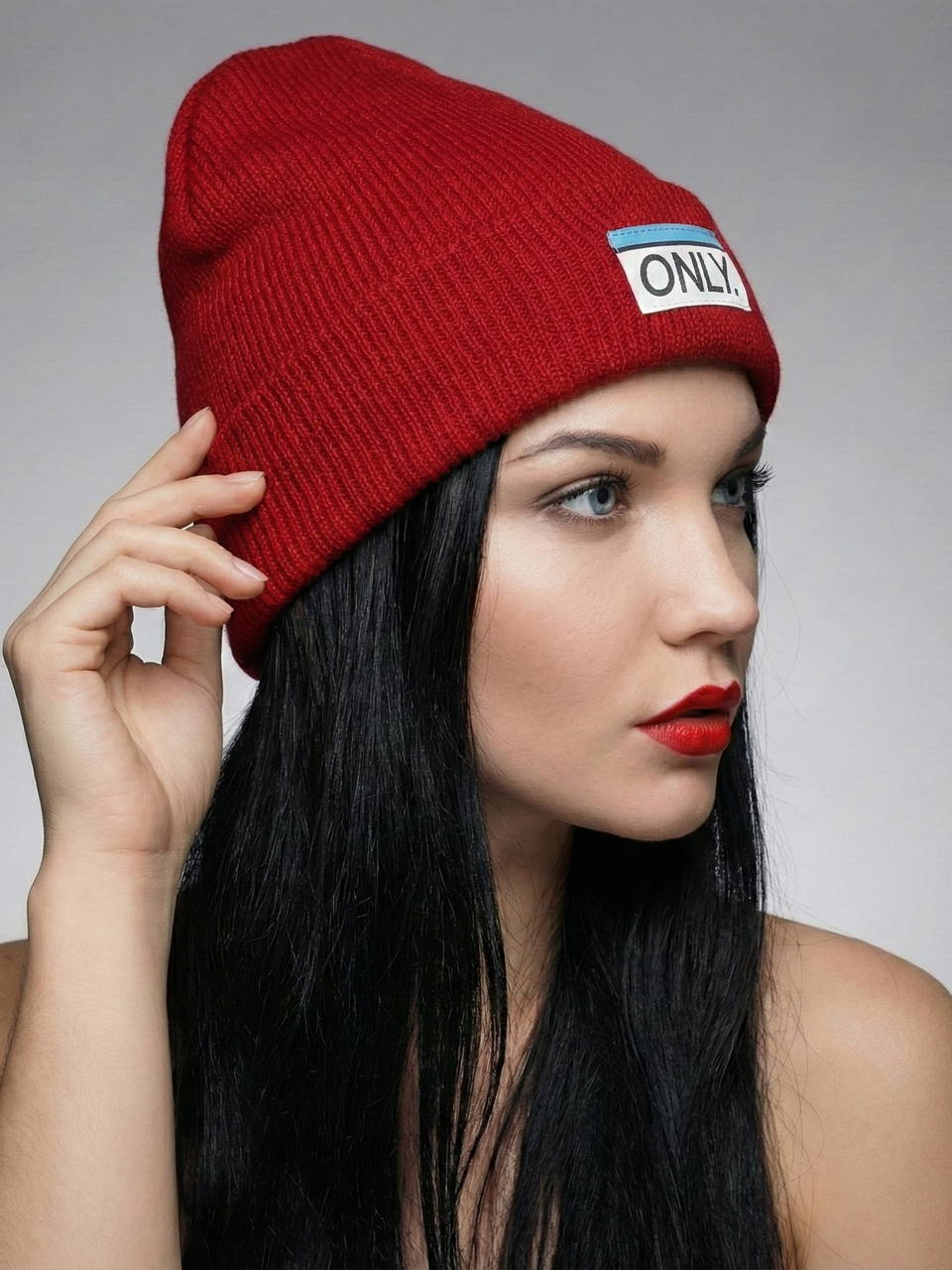 Шапка ONLY New York бордовая