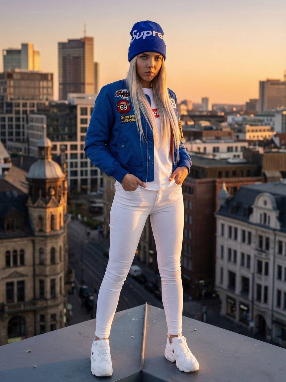 Шапка Supreme New Era синяя