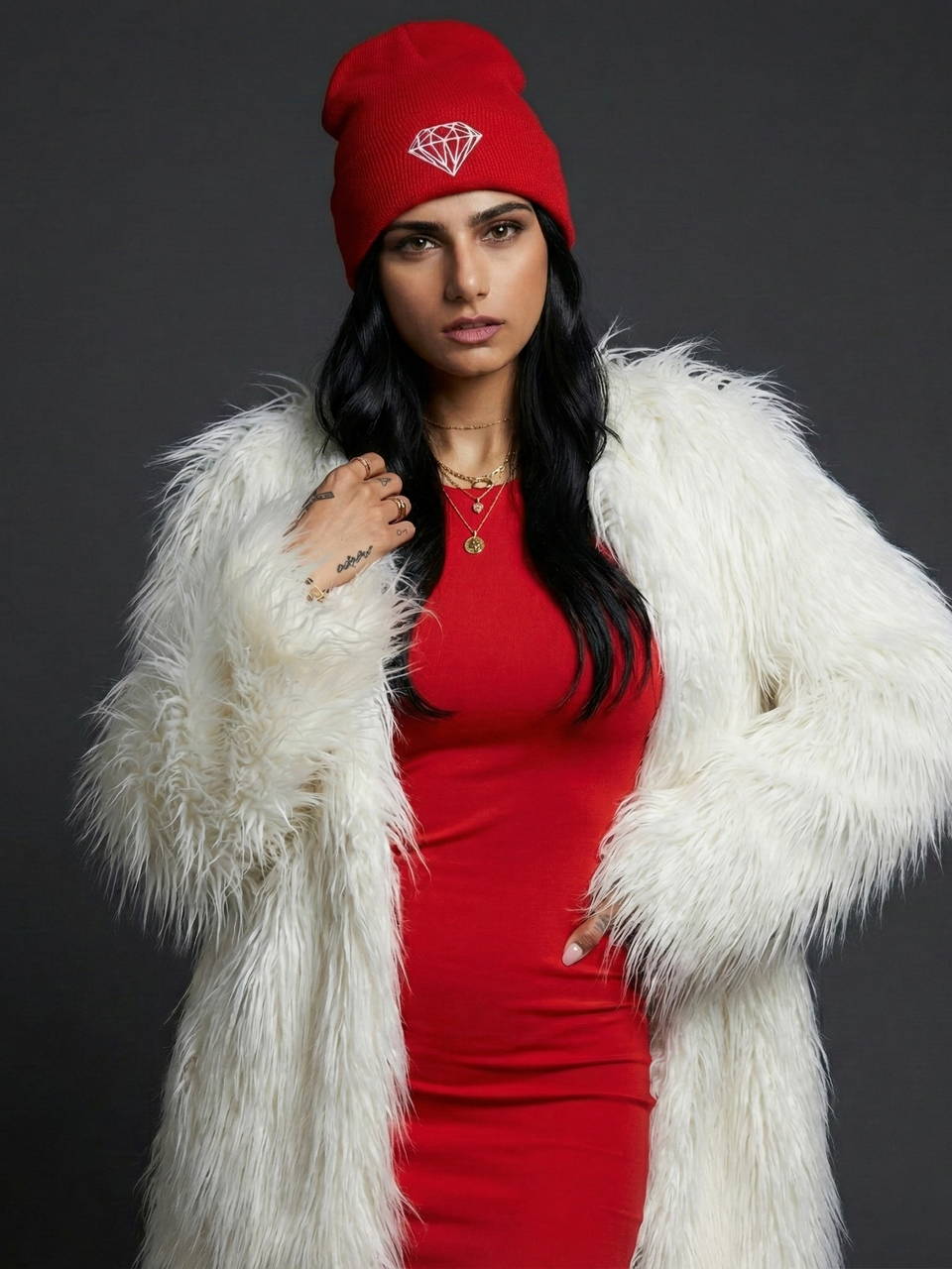 Шапка Diamond Supply Co красная