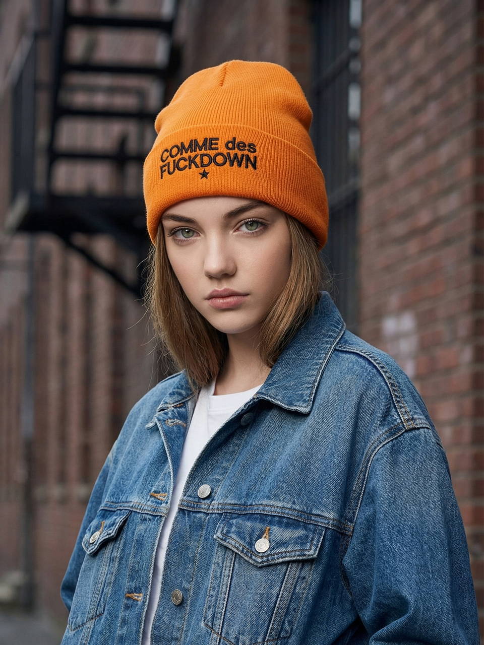 Шапка Comme des Fuckdown оранжевая