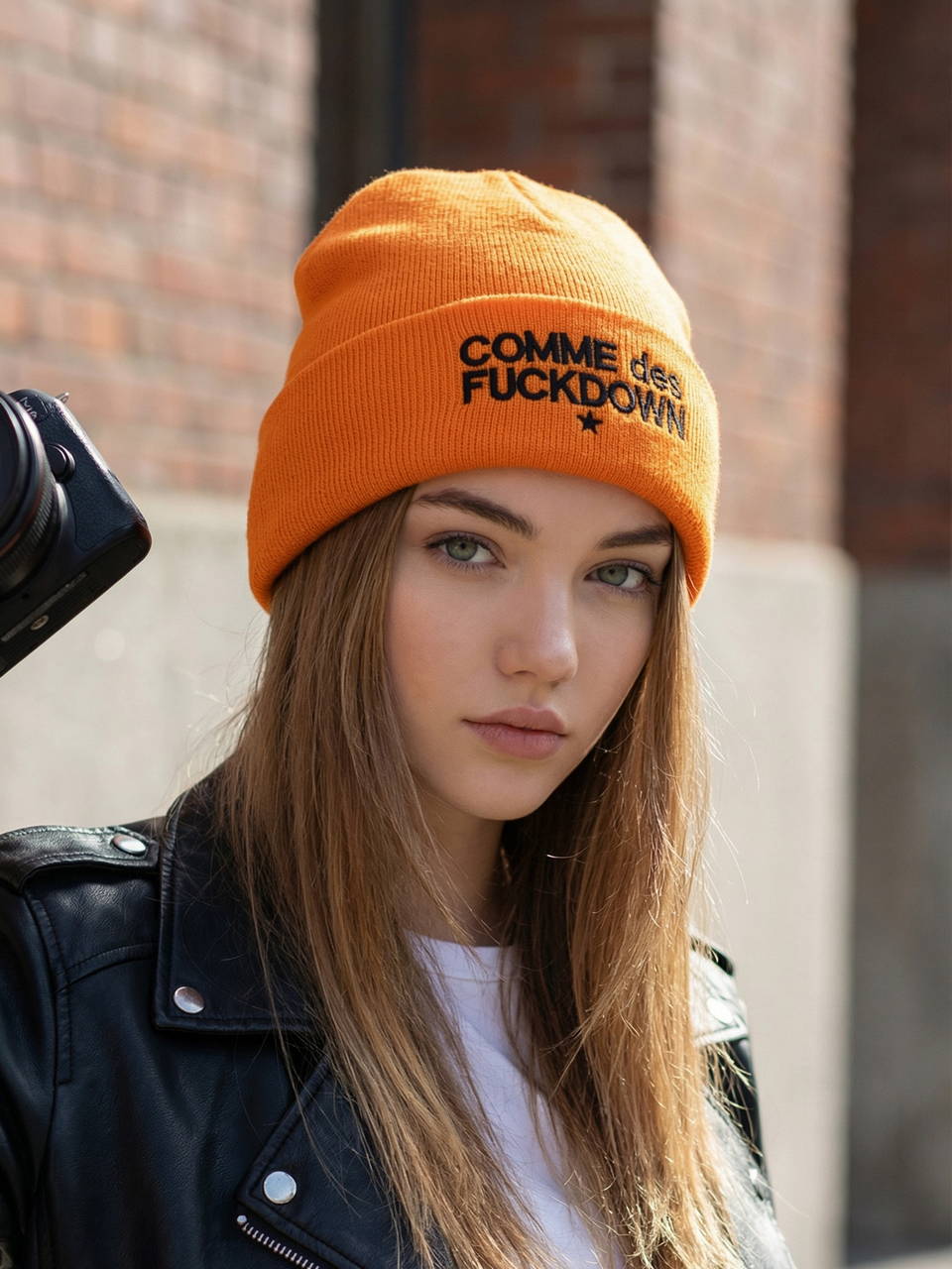 Шапка Comme des Fuckdown оранжевая