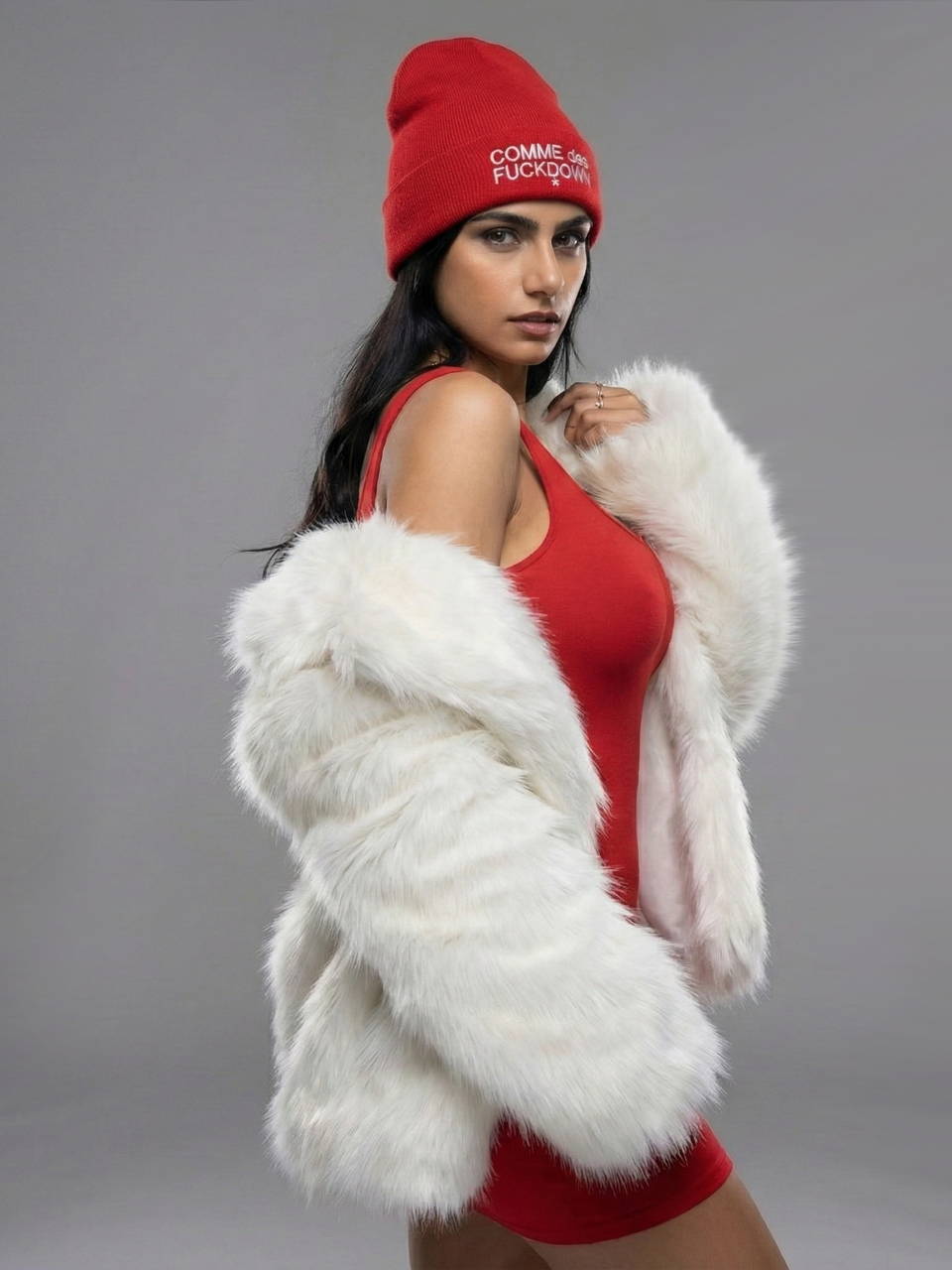 Шапка Comme des Fuckdown красная