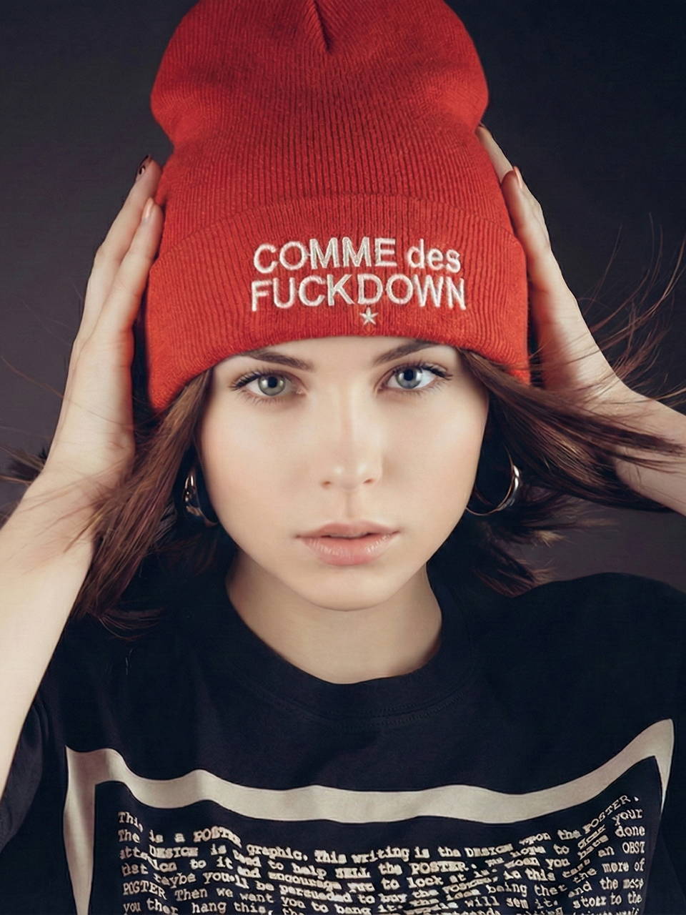 Шапка Comme des Fuckdown красная