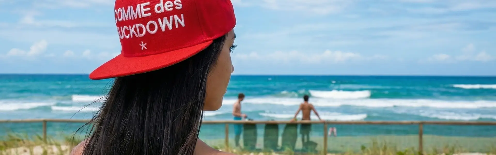 Кепка бейсболка Comme des Fuckdown Red white logo