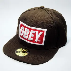 Фирменная кепка бейсболка OBEY Brown logo Red