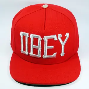 Фирменная кепка бейсболка OBEY Red logo white font