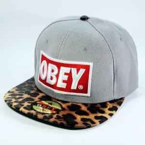 Кепка бейсболка OBEY Gray Leopard bossy logo