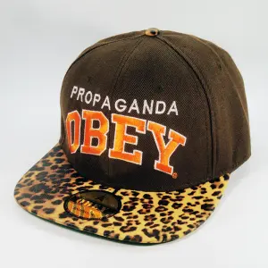 Кепка бейсболка OBEY Brown leopard orange logo Propaganda team