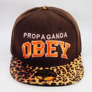 Кепка бейсболка OBEY Brown leopard orange logo Propaganda team