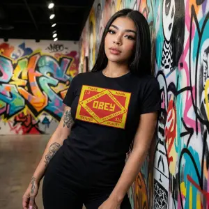Винтажная фирменная футболка OBEY Trade mark trusted quality